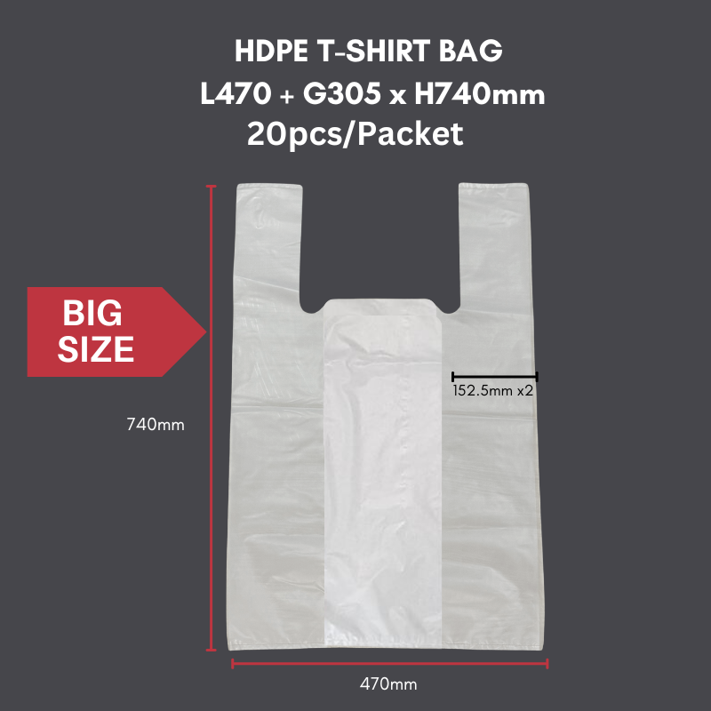 BIO Biodegradable Take Away T-shirt Bags Carrier (Multiple Sizes Available)