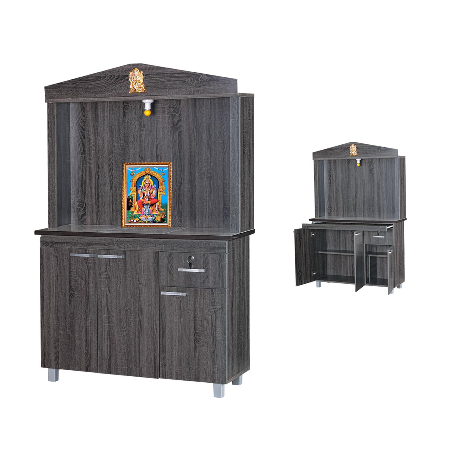 Living Mall Hindu Altar Cabinet In 16 Designs.