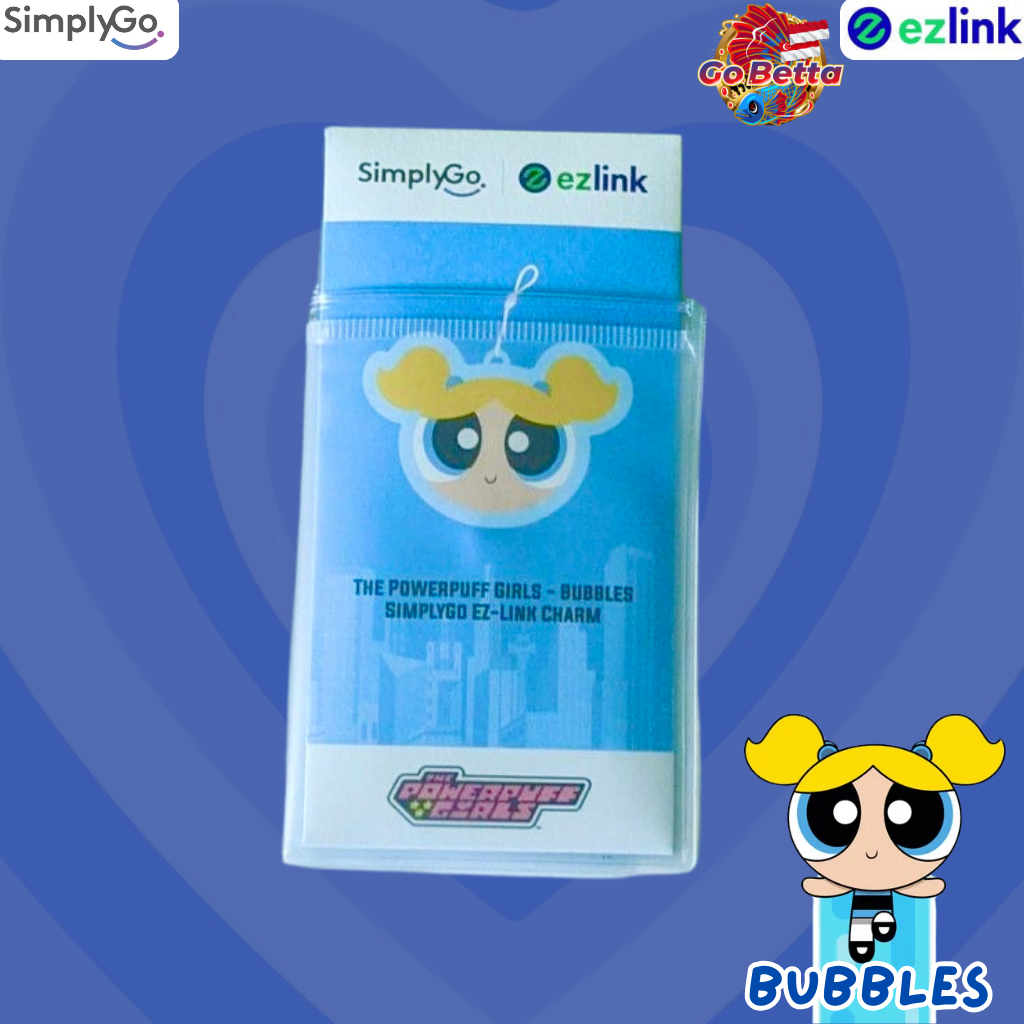 Powerpuff Girls SimplyGo EZ-Link Charm – Blossom (Pink) Bubbles (Blue) & Buttercup (Green) 💳 Adorable Ezlink Accessory for MRT & Bus! Durable 5-Year Validity for Seamless Commutes 🌈 Ideal Gift for Fans Collectible Ez Link Charm for Everyday Style