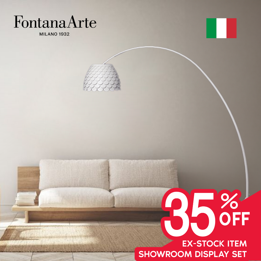 [KLS Lighting - Clearance] Fontana Arte 4187BI Carmen Floor Lamp with Diffuser E27 White Color