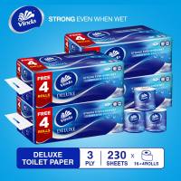 [Bundle of 4] Vinda  Deluxe 3 Ply Smooth Feel Toilet Paper Roll