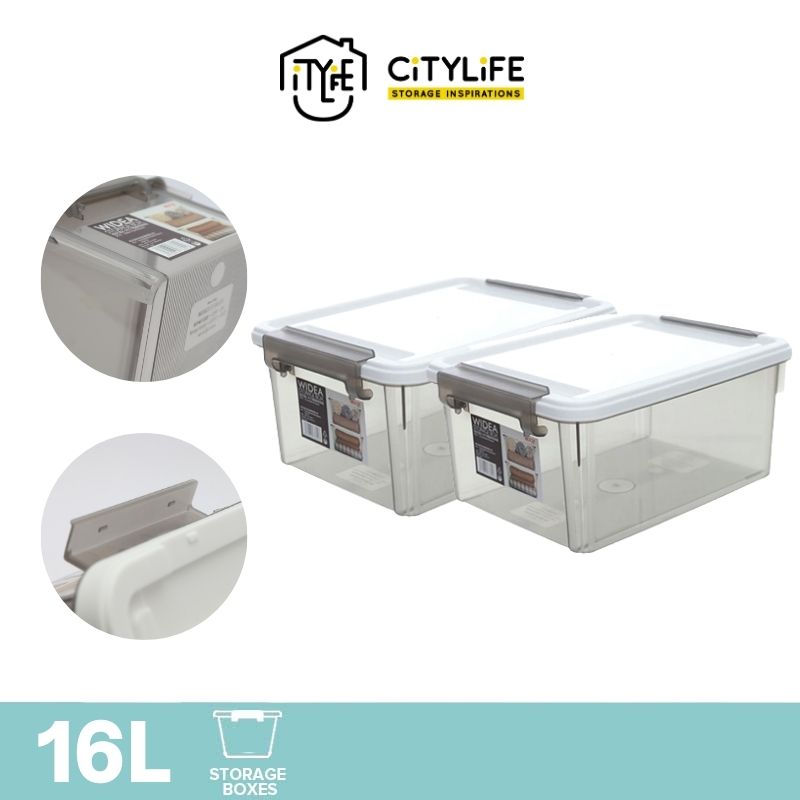 Bundle of 2) Citylife 0.17L to 16L Multi-Purpose Widea Stackable Storage  Mini Container Box