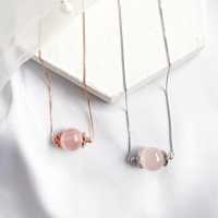 Rose Quartz Solitaire Necklace