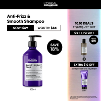 [10.10 EXCLUSIVE FROM 9TH OCT 8PM] LOreal Professionnel Serie Expert Keratin Alpha Sleek Professional Shampoo 500ml