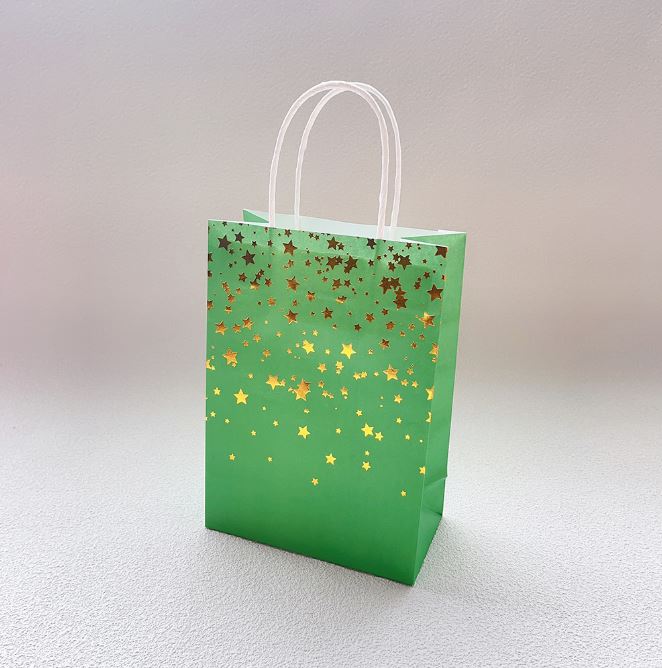 🎁 10PCS Gold Heart / Star Paper Bag Gift Bag Goodie Bag Red Green Purple Pink Orange