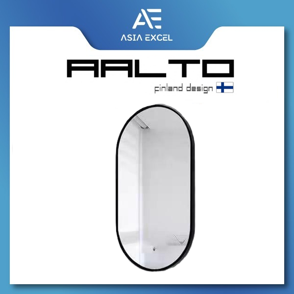 AALTO 15053 MATTE GOLD / BLACK 50CM OVAL MIRROR WITH FRAME