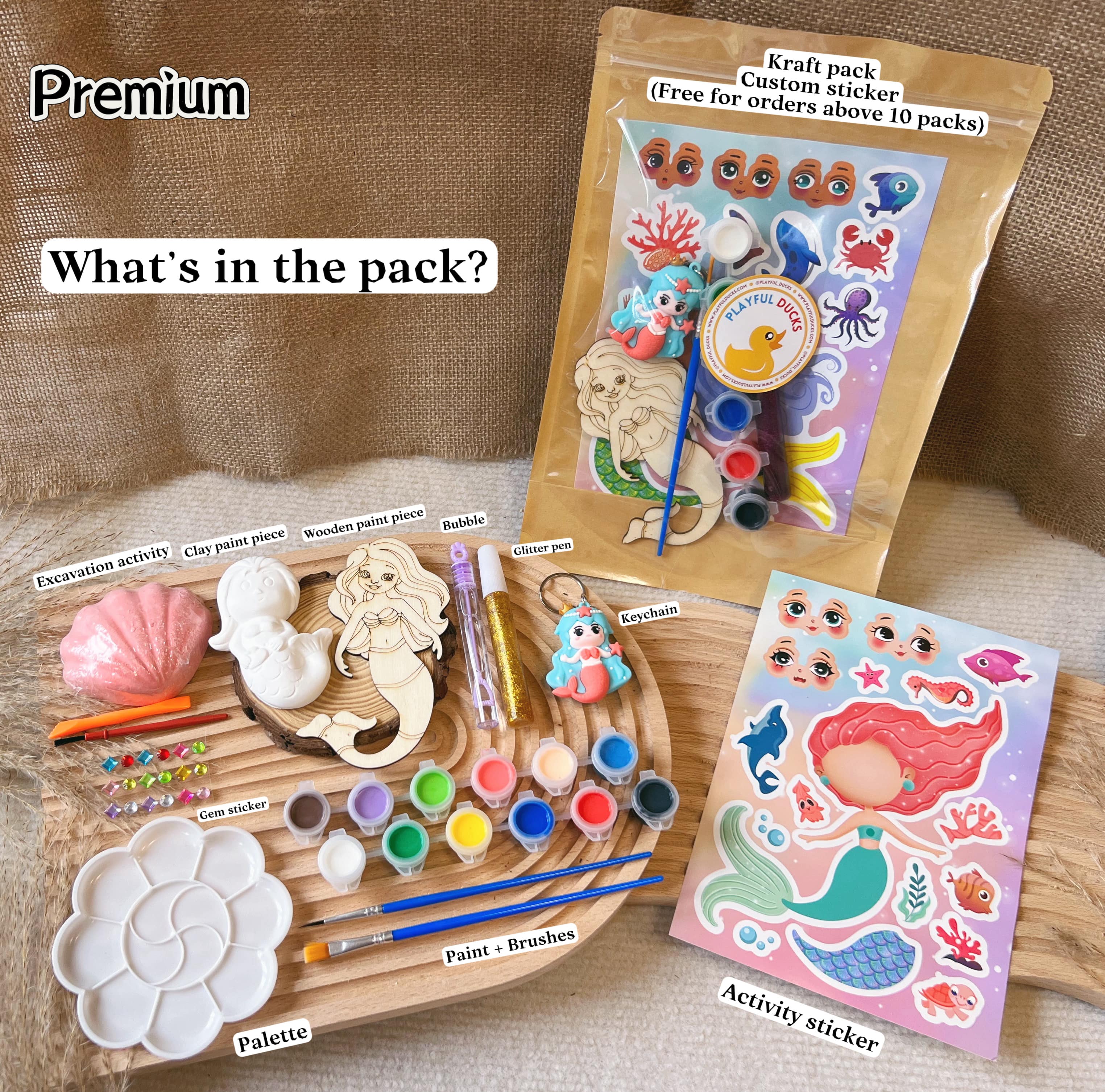 [SG Stock] Mermaid Paint Goodie Bag Gift Kit | DIY Kids Toddler Door Gift | Sensory Play Children Birthday Art Party Favour