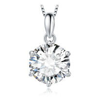 JewelryPalace Moissanite GRA D Color 1ct 1.5ct 2ct 3ct Round 925 Sterling Silver Pendant Necklace for Woman No Chain