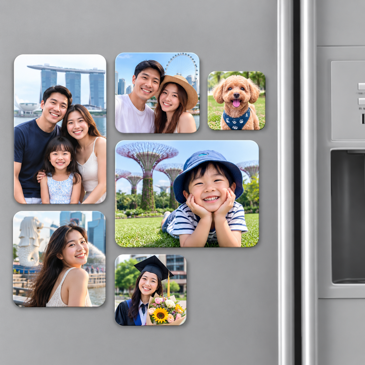 Personalised Photo Fridge Magnets Set of 5 | Custom Photo Magnet with Matte Finish | Couple Pet Birthday Graduation & Anniversary Gift