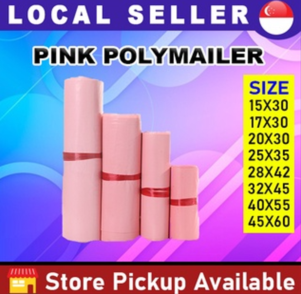 [SG] ⭐CHEAPEST⭐ Pink Polymailer / Courier Bag / Mailer bag 100pcs shipping mailing