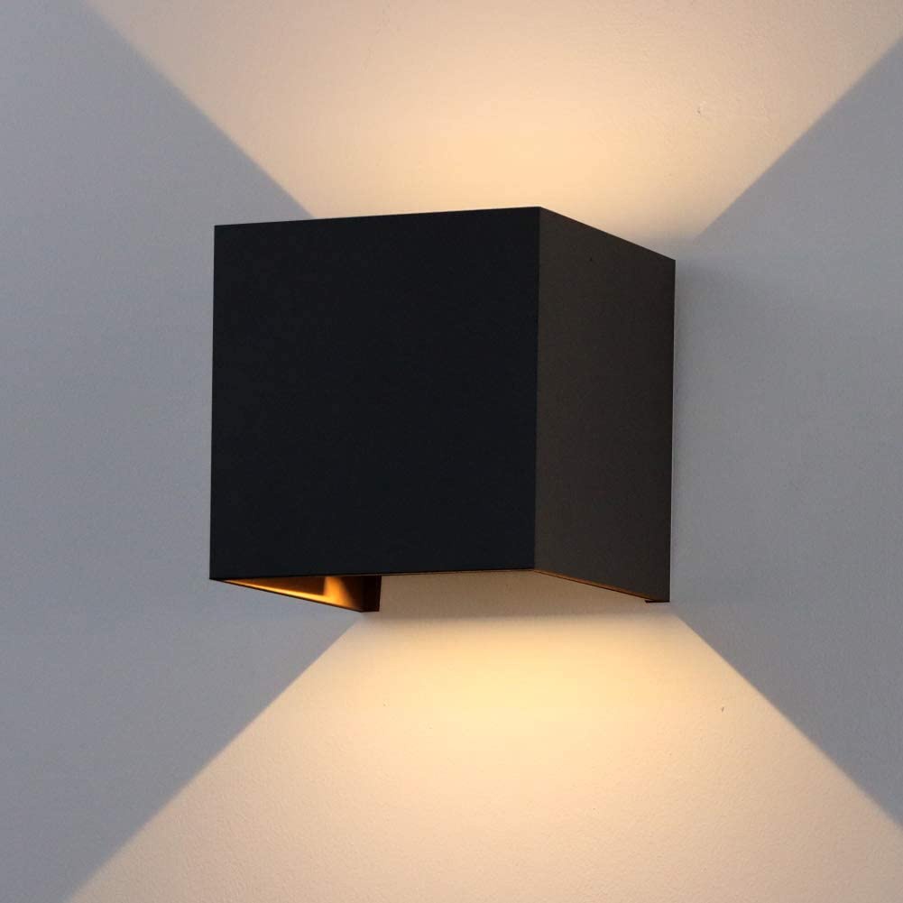 12W Dimmable COB Modern Brief Cube Adjustable Surface Mounted LED Wall Lamp Outdoor Waterproof Wall Light Garden Light Sconce