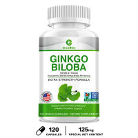 Sinusuportahan ng Ginkgo Biloba 125 mg (4:1 Extract) ang Function ng Utak at Memory Health Circulation Support 30/60 120 Vegetarian Capsules