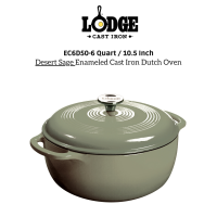 EC6D50 - Lodge 6 Quart / 10.5″/ Desert Sage Enameled Cast Iron Dutch Oven