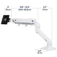 Ergotron HX Desk Monitor Arm with HD Pivot | White/Black | For Immersive 1000R Curved Screens | 10 Years Local Warranty
