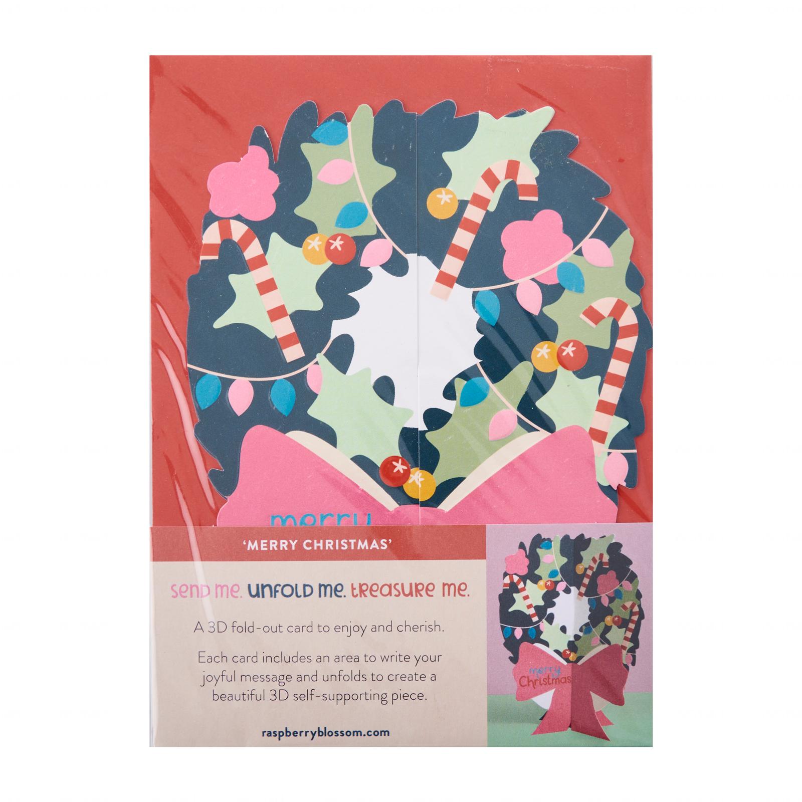 Raspberry Blossom Xmas: Wreath 3D Fold-out Card