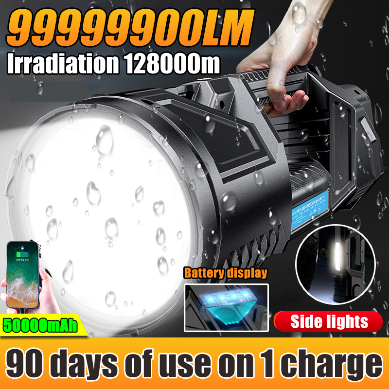 【Intelligent digital display】USB waterproof Zoom torchlight ultra bright torch light rechargeable flashlight rechargeable super bright flashlight powerful led flashlight 手电筒