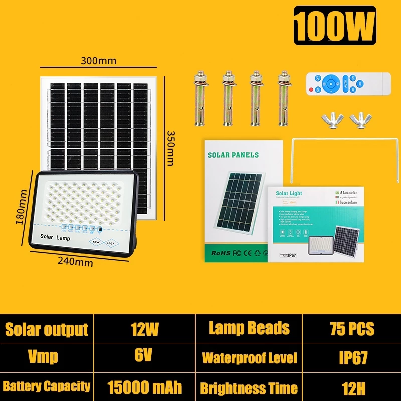 KEELAT Solar Emergency Lights Working Lamp Warning Light Outdoor Camping Lamp IP67 Rechargeable Emergency Lamp Hiking Solar lights