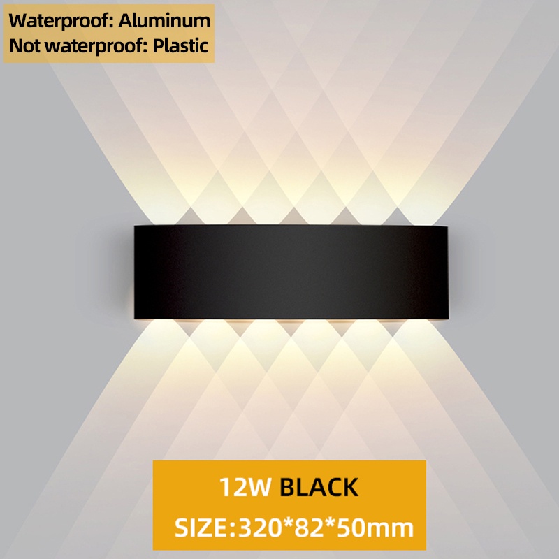 IP65 LED Wall Lamp Outdoor/Indoor Waterproof Garden Lighting Aluminum AC86-265 Indoor Bedroom Living Room Wall Light