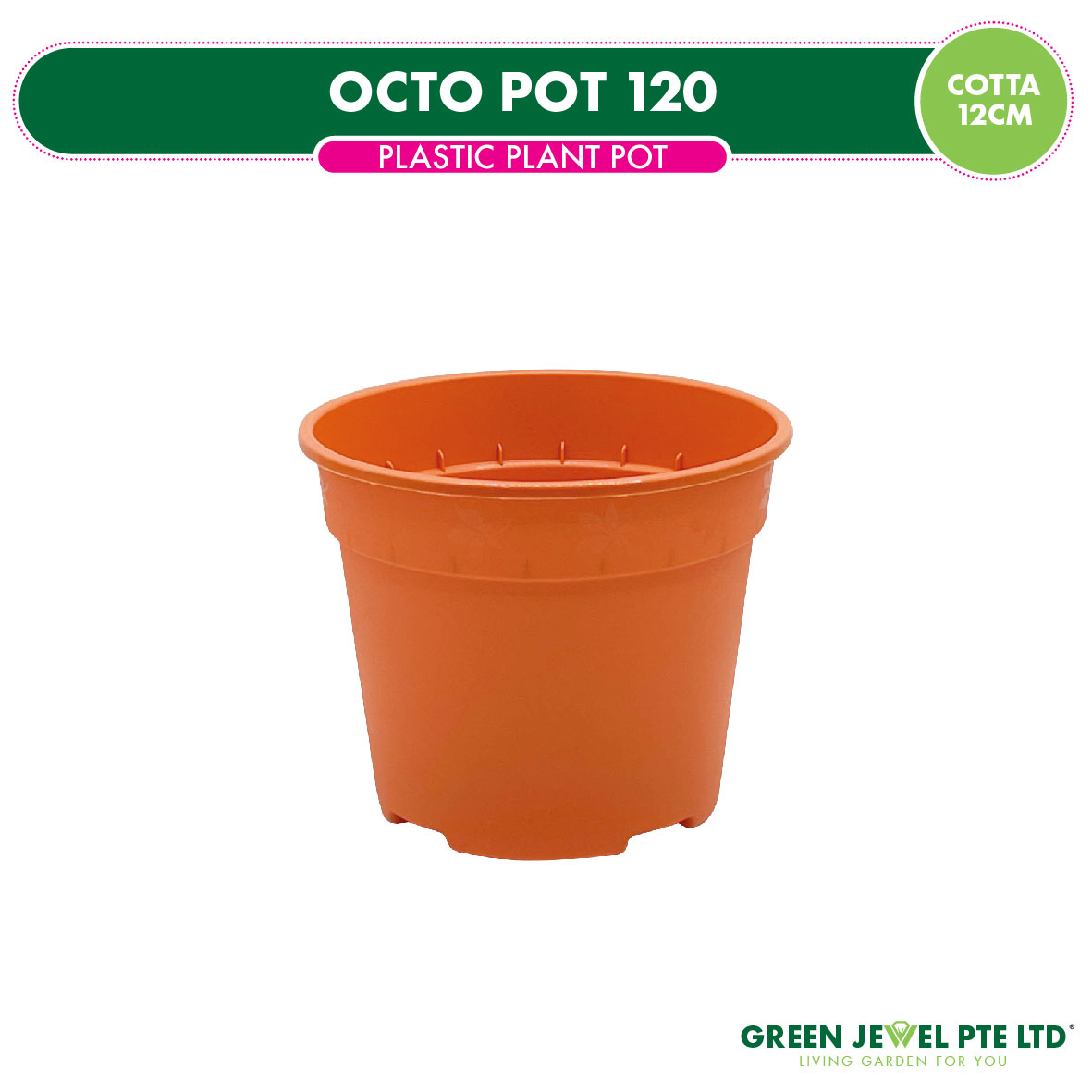 OCTO Plastic Plant Pot 12cm Variety Colours