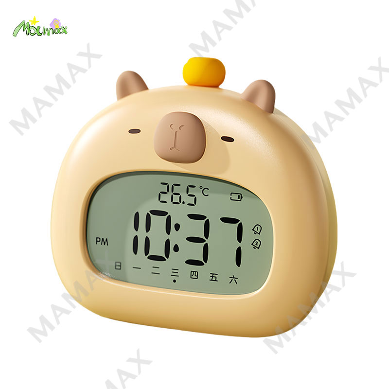 【SG Ready Stock】Cute Capybara Smart Clock With Night Light➕Preset 3 Sets Alarm★Snooze Mode✅Physical Buttons✅Christmas/Birthday Gift/Presents✅Fast Delivery✅Premium Quality✅