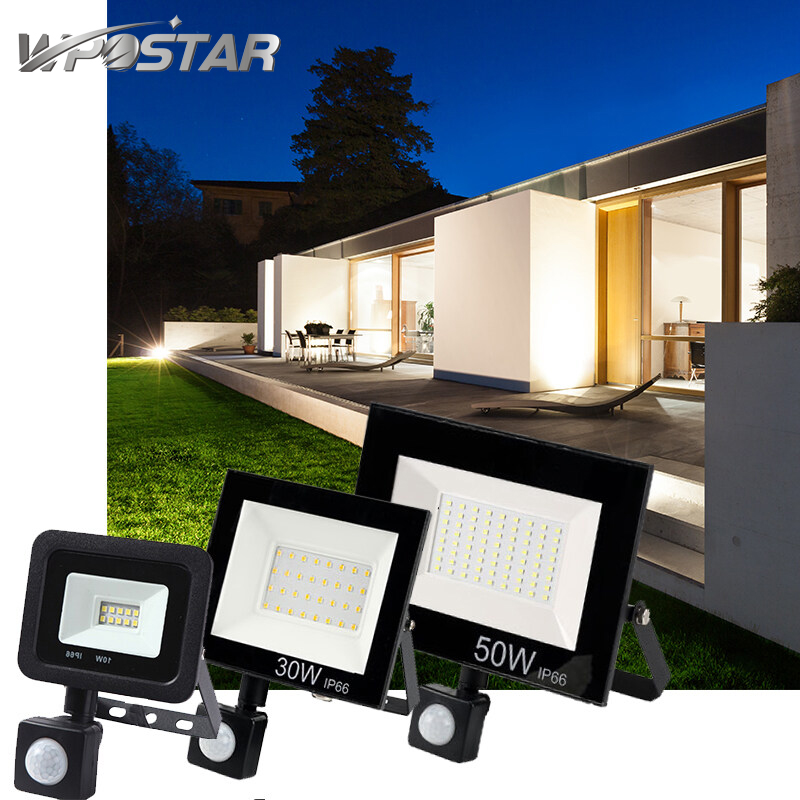 Motion Sensor LED Floodlight 10W 30W 50W Waterproof PIR Floodlight Outdoor Wall Lamp Spotlight