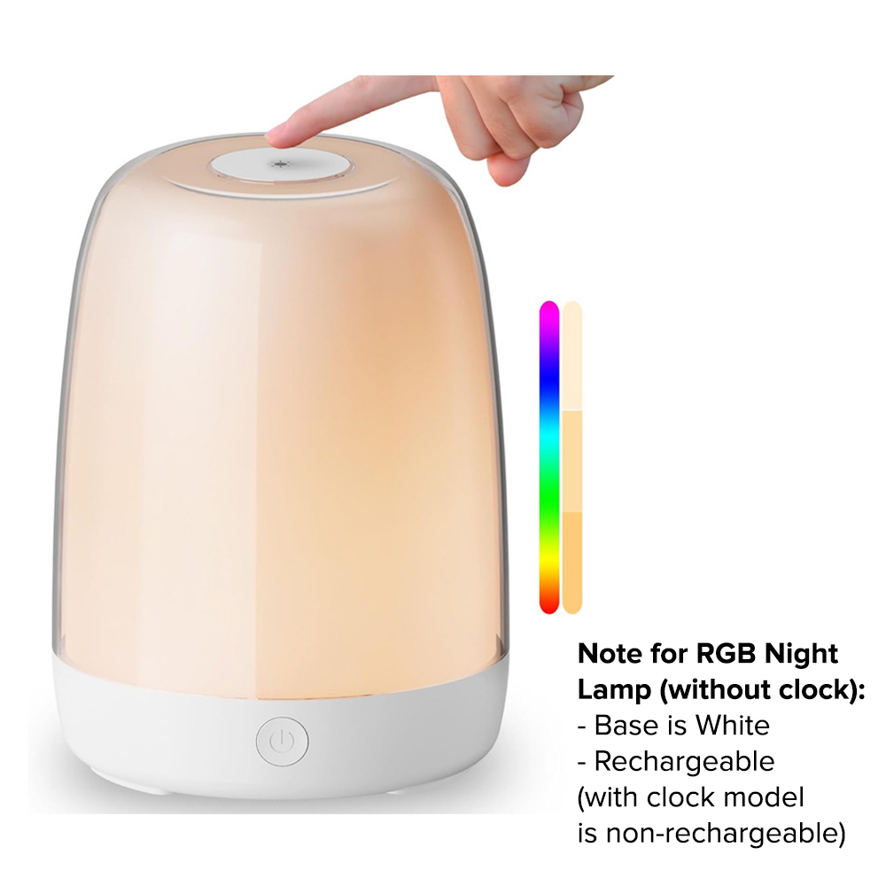 (SG) Sunrise Alarm Clock with Nature Ringtone RGB LED Night Lamp Digital Bedside Desk Clock Timer for Brighten/Dimmer