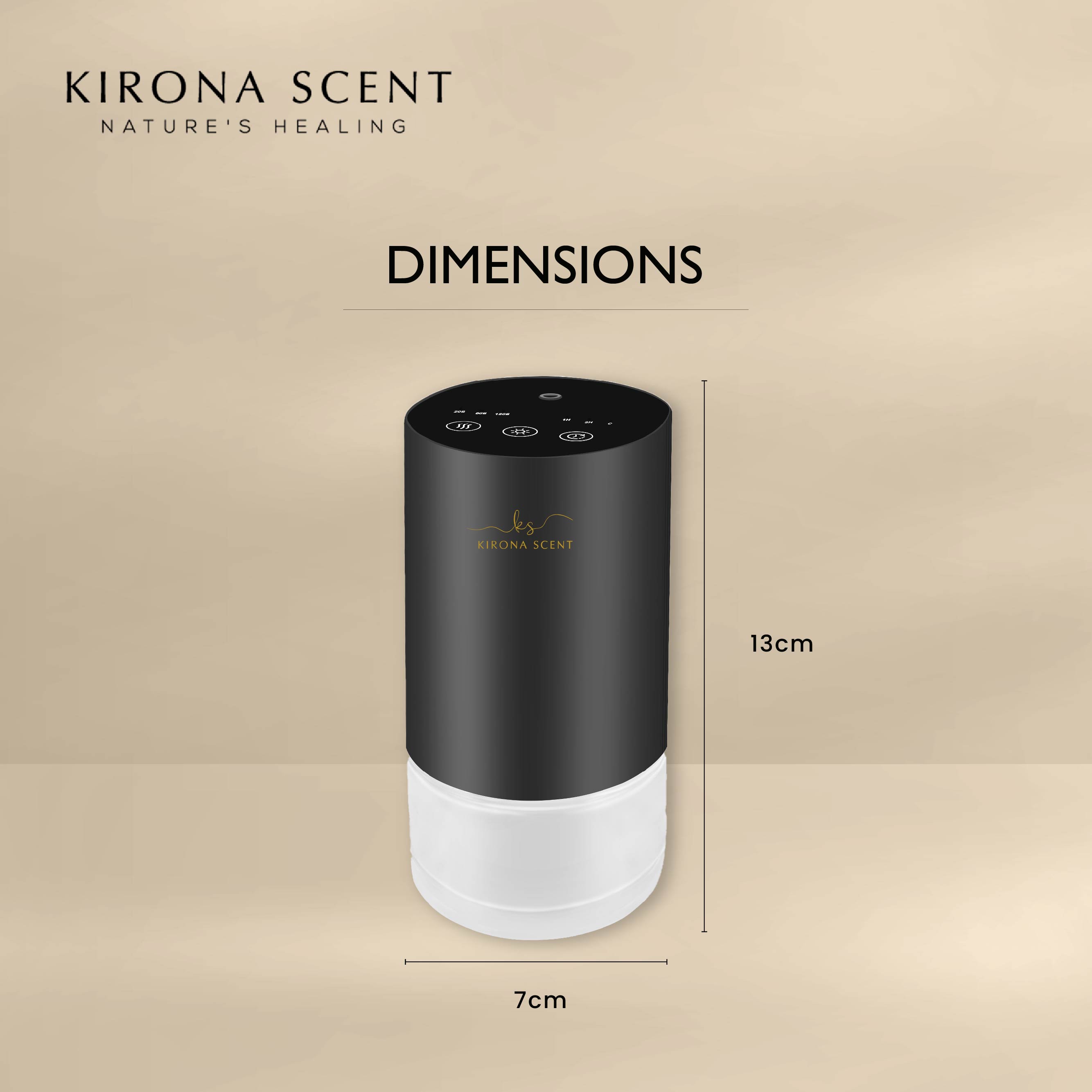 [KIRONA SCENT] Titan Aroma Nebulizer | Space Black | Wireless & Waterless | For Car Home Office