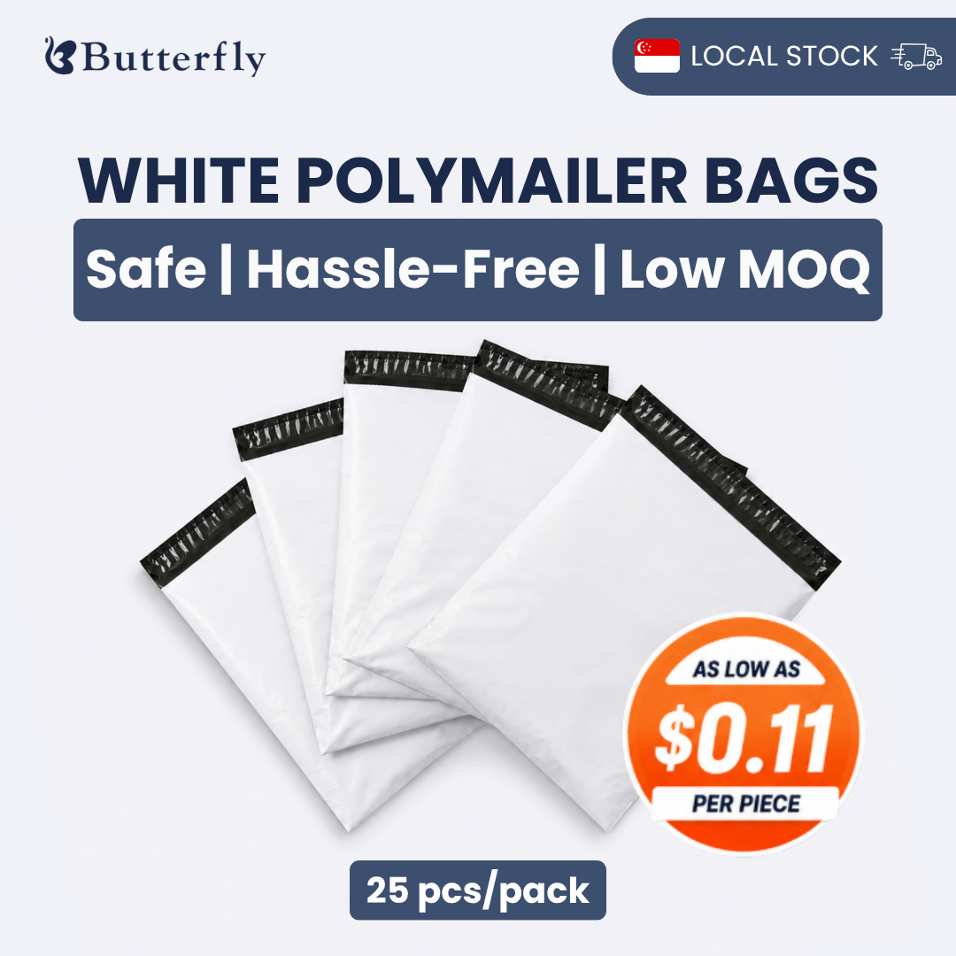 [SG Stock] White Poly Mailer Bags | Mailing Bag | Shipping Bag | Courier Bag | Packing Bag | Polymailer | Plastic | 25pc