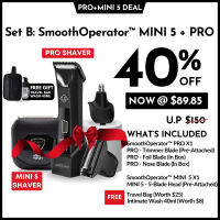 UBERSUAVE | SmoothOperator MINI 5 SmartSense - Clean Electric Foil Shaver 0.05mm Finish Waterproof | Smooth Operator