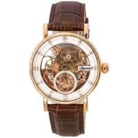 Ingersoll The Herald Leather Strap Rose Gold Skeleton Dial Automatic I00401B Mens Watch