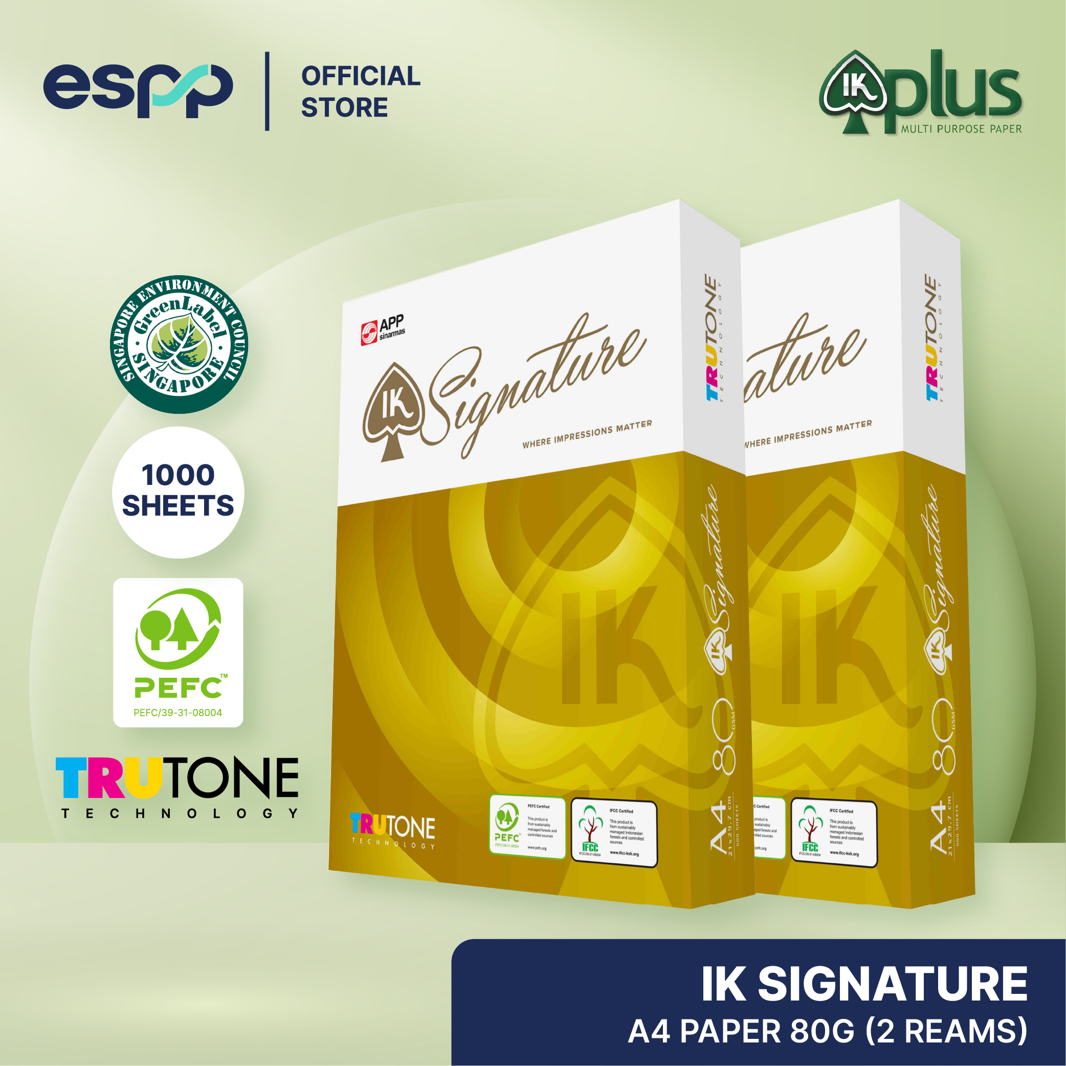 IK Signature Copier Paper 80gsm A4 (2 Reams)
