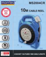 Morries 4Way 6/10m Extension Cable Reel MS2003CR/MS2004CR / Portable Extension Socket