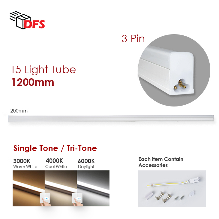 [BUY 5 FREE 1] DFS LED LIGHT Led T5 T5 LED Tube Tri-tone [300mm/600mm/900mm/1200mm]