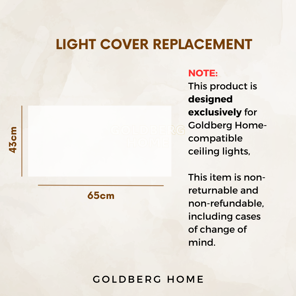 Light cover replacement for ceiling light - 23CM/30CM/40CM - Circle Rectangle | Goldberg Home