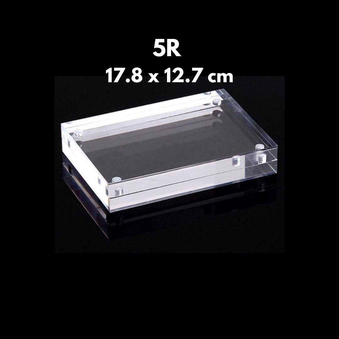 🇸🇬 Clear Acrylic Photo Frame (10mm+10mm) Desktop Magnetic Picture Holder Display Stand