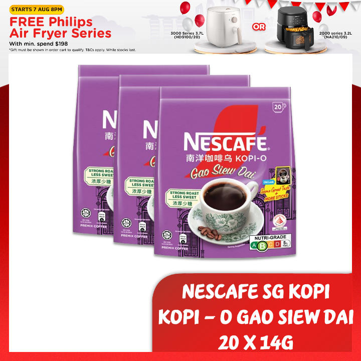 [Bundle of 3] NESCAFE Singapore Kopi O Gao Siew Dai Coffee (20 x 14g)