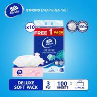 [Bundle of 10/12] Vinda Deluxe 3 Ply Soft Pack Facial Tissue