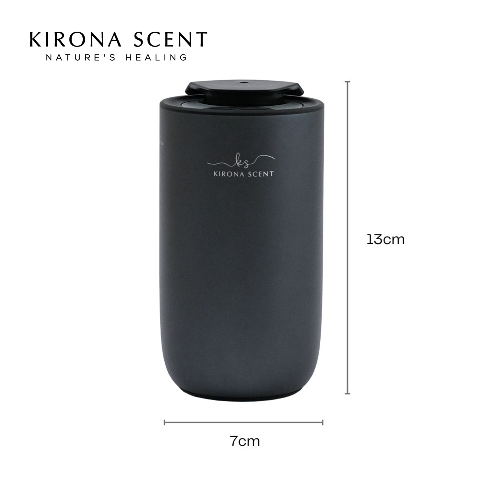 [KIRONA SCENT] Bullet Aroma Nebulizer | Metallic Gold | Waterless & Wireless | 9 LED Lights | Car & Home Fragrance Gifts