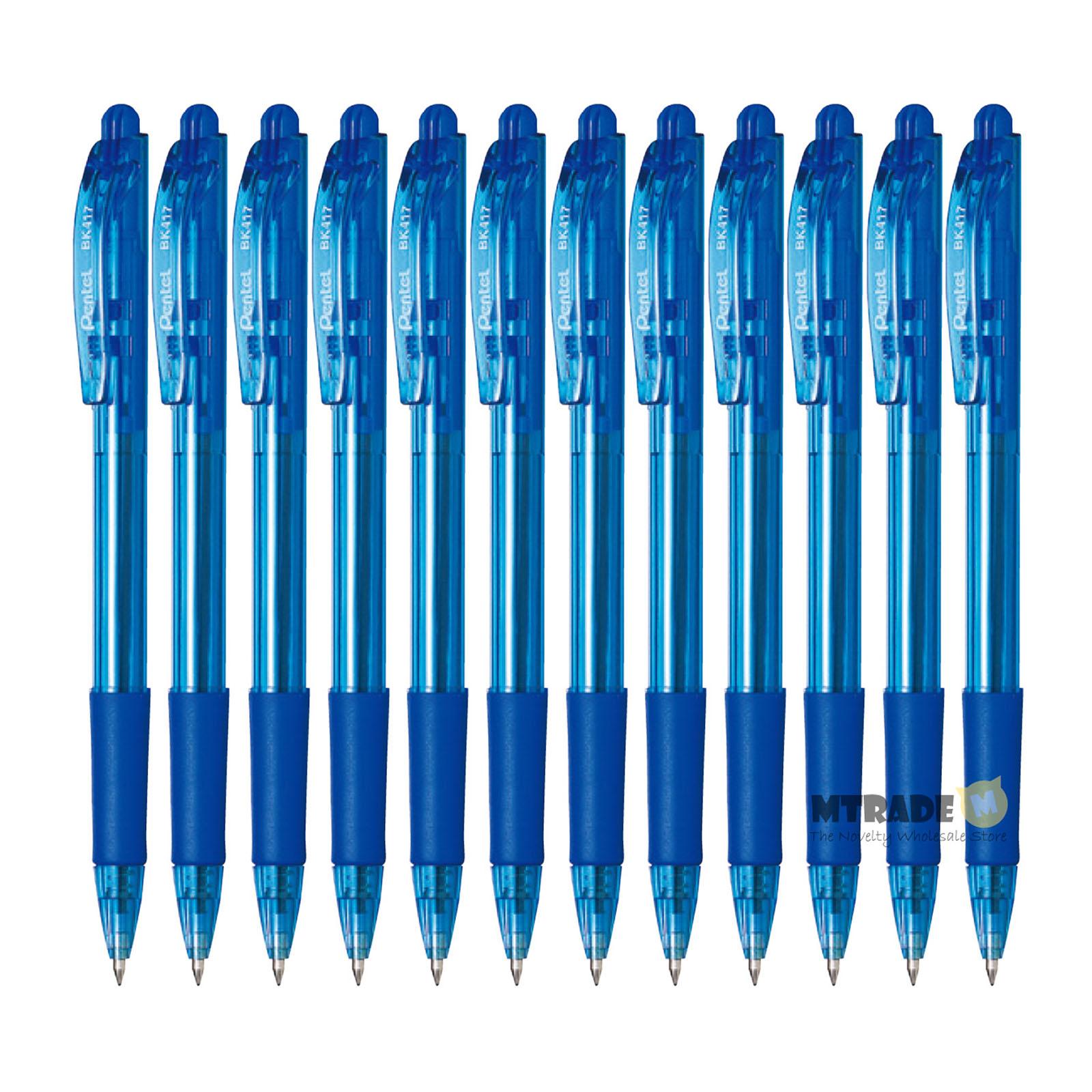 Pentel WOW Retractable Ballpoint Pen BK417-C (Blue Ink) 12