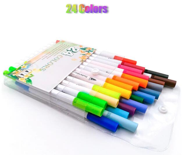 12/24/36 Colors Dual Tip Brush Marker Pen Fine Liner Watercolor Art Markers For Coloring Drawing Painting sketching mark