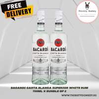 Bacardi Carta Blanca Superior White Rum 700ml (Bundle of 2)