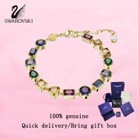 💎 Swarovski 💎 Womens fashion bracelet Gold plated Mixed cut multi-coloured crystal gemstones 5662925 Imber Tennis Bracelet Valentines Day gift Birthday gift