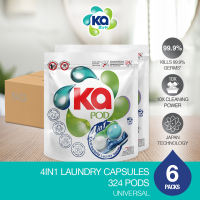 Ka 4in1 Laundry Capsules Refill 54 Pods x 6 Packs – Universal