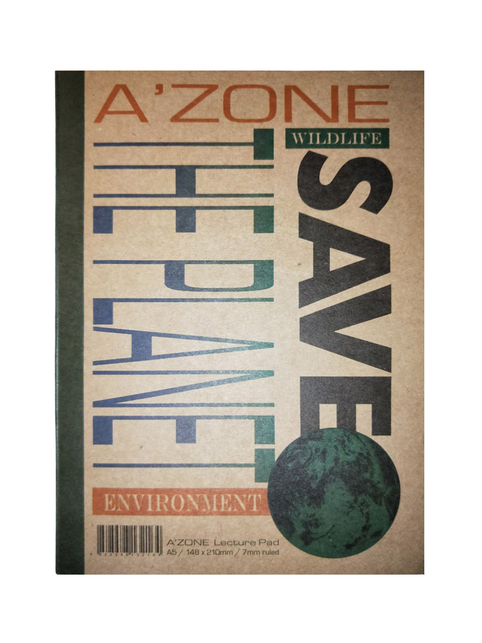 Azone Save The Planet Lecture Pad / A4 | A5 | A6 / 7mm ruled / 70gsm / 70 sheets (PLPS)
