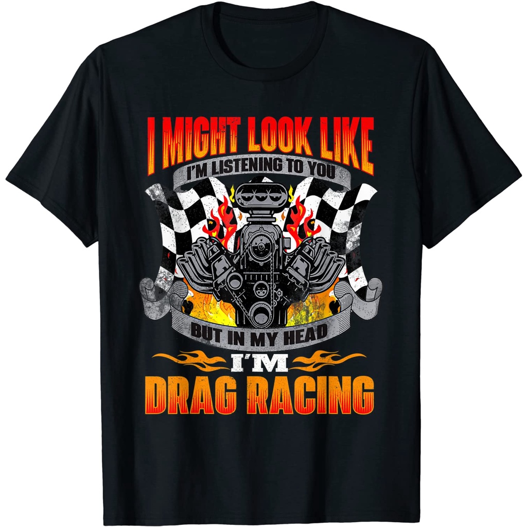 HOT ITEM!!Family Tee Couple Tee Adult Clothes But In My Head I'm Drag Racing - Funny Drag Racer Race Car T-Shirt