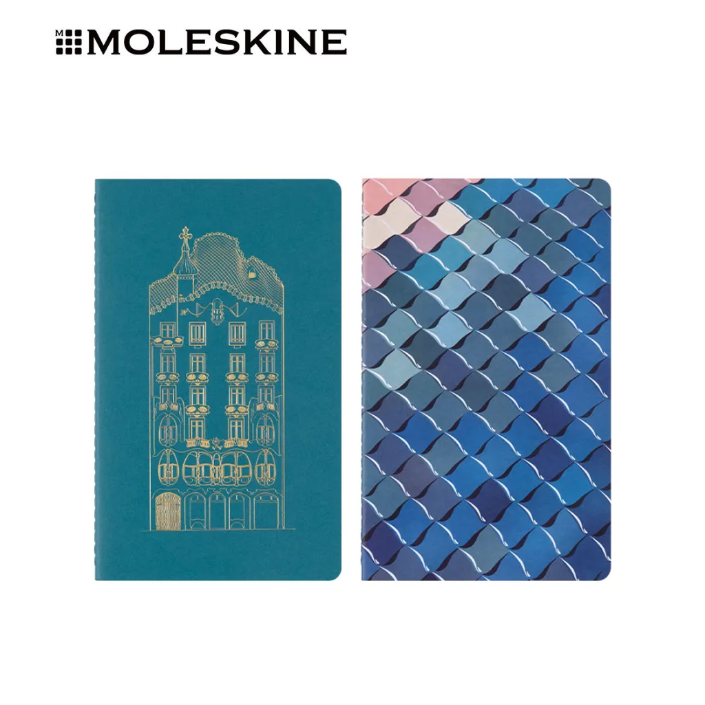 Moleskine x Casa Batlló Limited Edition - Large Ruled Notebook Fabric Hard Cover Journals and Kaweco Ballpen
