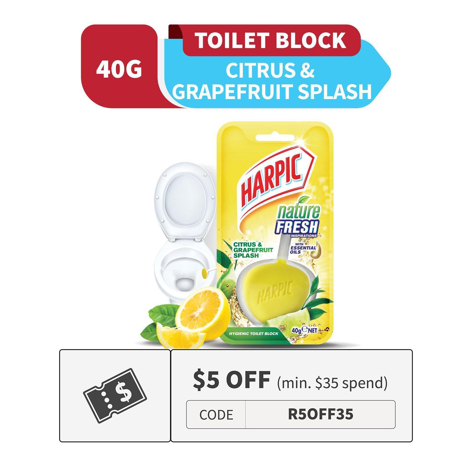 Citrus & Grapefruit Harpic Hygienic Toilet Rim Block Twin pack Pack of 6 