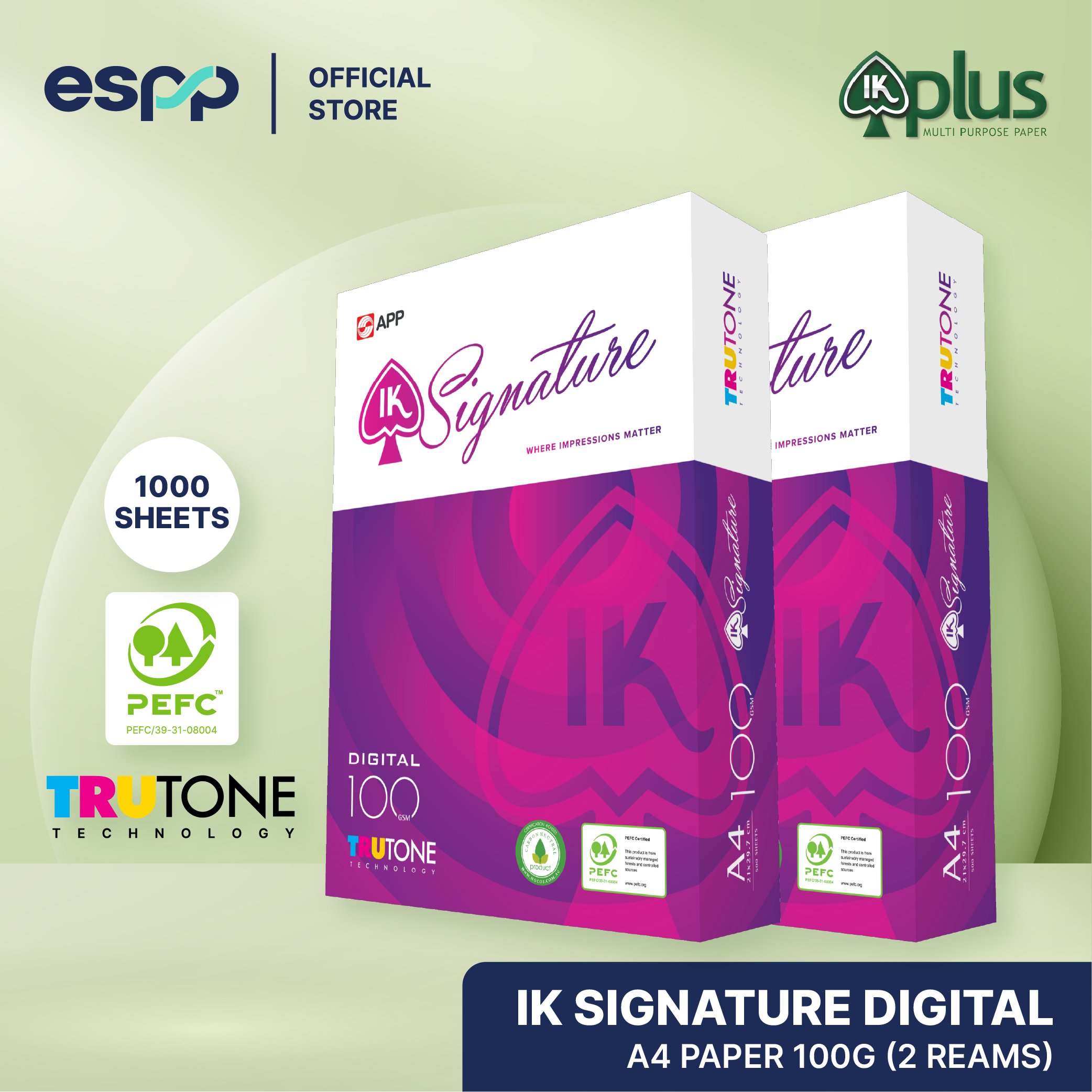 IK Signature Digital A4 100GSM Copier Paper (2 REAMS)