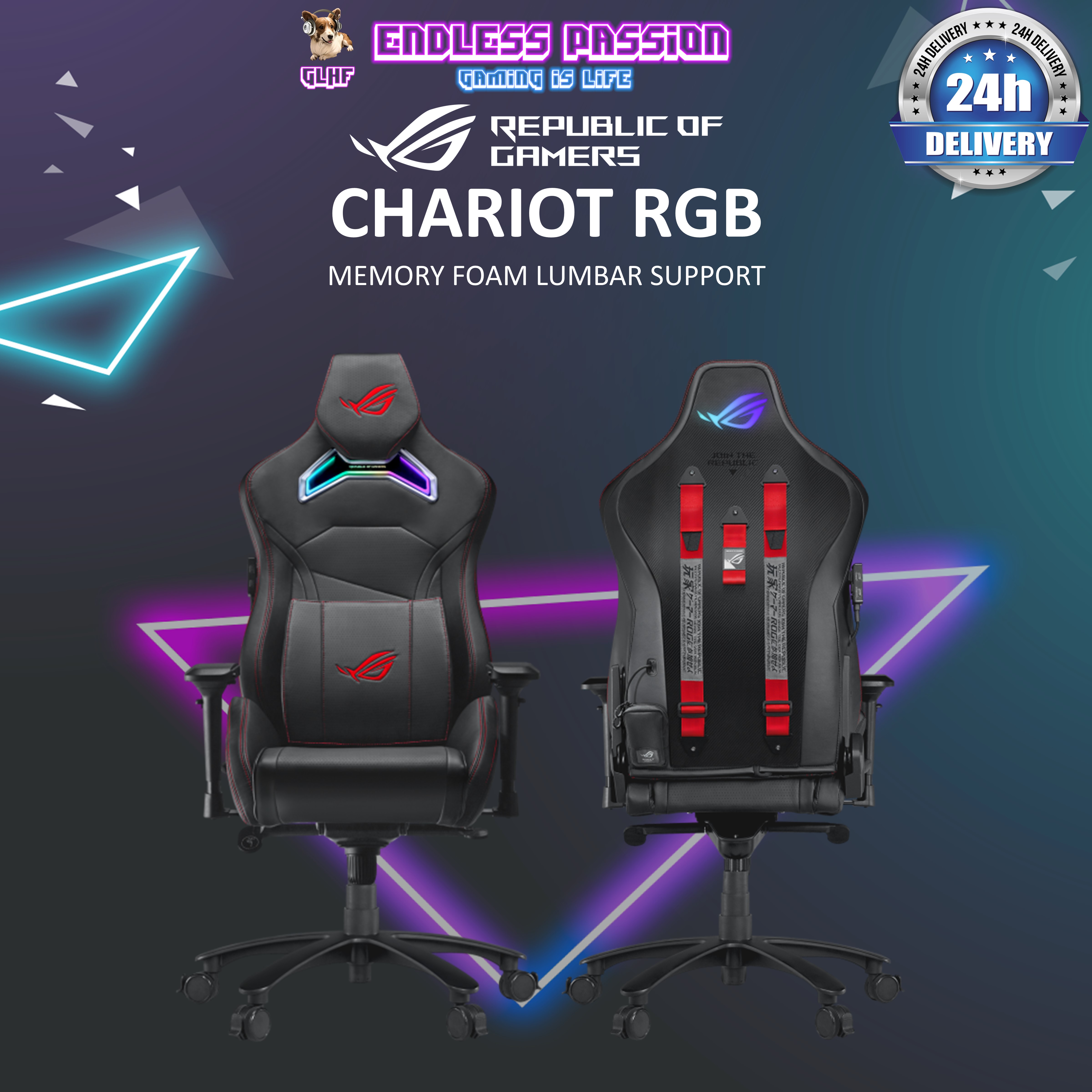 ASUS ROG Chariot RGB Gaming Chair RGB Lighting, Adjustable
