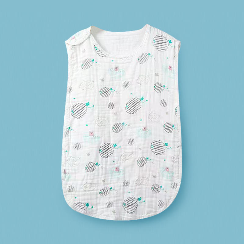 Einmilk Baby Sleeping Bag Soft Breathable 6 Layers 100%Cotton Adjustable Wearable Baby Blanket QSB21